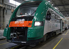 Первый трехвагонный дизель-поезд производства «PESA» прибыл в Беларусь