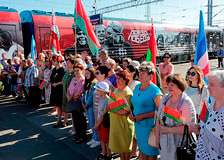 Уникальный передвижной музей «Поезд Победы» сделал остановку в городе Калинковичи