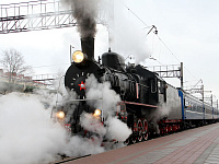 Отправление поезда с участниками мероприятия до станции Поречье