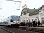 Поезд региональных линий бизнес-класса ЭПР прибывает на станцию Бобруйск
