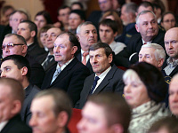 Участники мероприятия во время праздничного концерта в Культурно-спортивном центре Минского отделения Белорусской железной дороги
