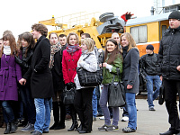 Студенты БелГУТа и учащиеся средних специальных учебных заведений Белорусской железной дороги